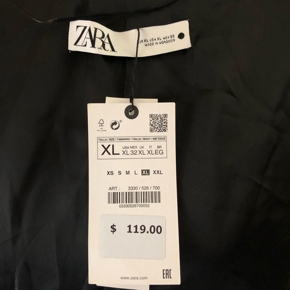 ZARA NWT Geometric Print Satin Blazer Women’s XL - Picture 12 of 15